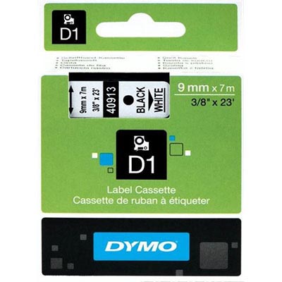 Image for DYMO 41913 D1 LABELLING TAPE 9MM X 7M BLACK ON WHITE from Albany Office Products Depot