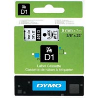 dymo 41913 d1 labelling tape 9mm x 7m black on white
