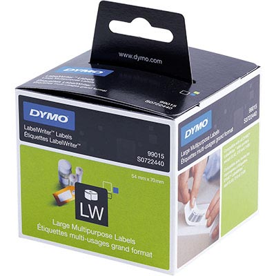 Image for DYMO 99015 LW MULTI-PURPOSE DISK LABELS 54 X 70MM WHITE ROLL 320 from Margaret River Office Products Depot