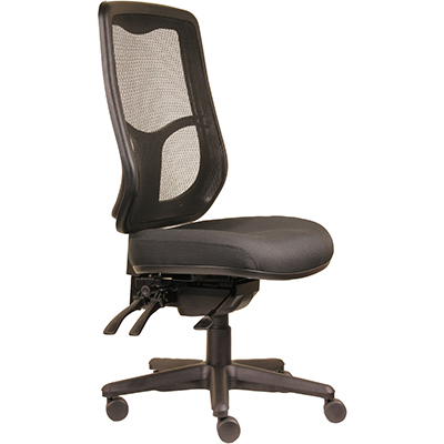 Image for DAL ERGOSELECT SWIFT ERGONOMIC CHAIR HIGH MESH BACK 3 LEVER SEAT SLIDE BLACK NYLON BASE from Ross Office Supplies Office Products Depot