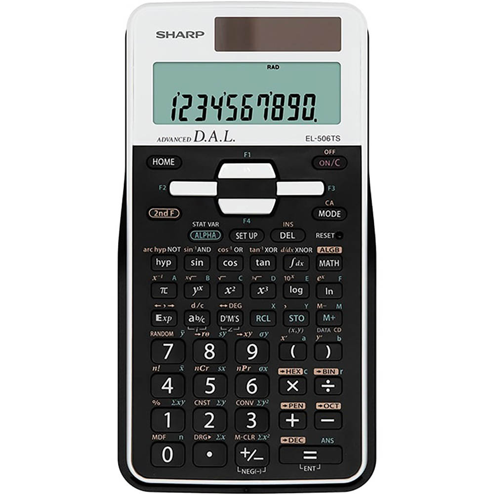 Image for SHARP EL-506TS 470 MATH FUNCTIONS SCIENTIFIC CALCULATOR WHITE/BLACK from MOE Office Products Depot Mackay & Whitsundays