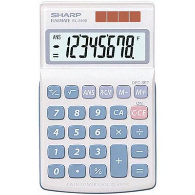 Image for SHARP EL-240S POCKET CALCULATOR 8 DIGIT from Barkers Rubber Stamps & Office Products Depot