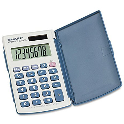 Image for SHARP EL-243S POCKET CALCULATOR HARD COVER 8 DIGIT from Ross Office Supplies Office Products Depot