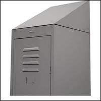 steelco sloping top for single locker 380mm silver grey