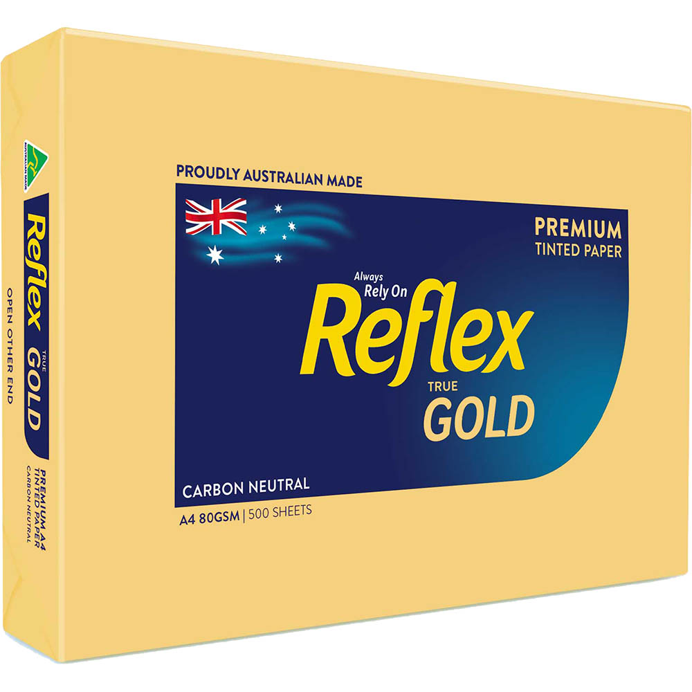 Image for REFLEX® COLOURS A4 COPY PAPER 80GSM GOLD PACK 500 SHEETS from MOE Office Products Depot Mackay & Whitsundays