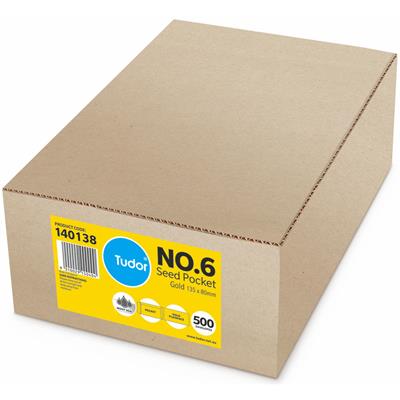 Image for TUDOR ENVELOPES NO.6 SEED POCKET PLAINFACE MOIST SEAL 80GSM 80 X 135MM GOLD BOX 500 from OFFICEPLANET OFFICE PRODUCTS DEPOT