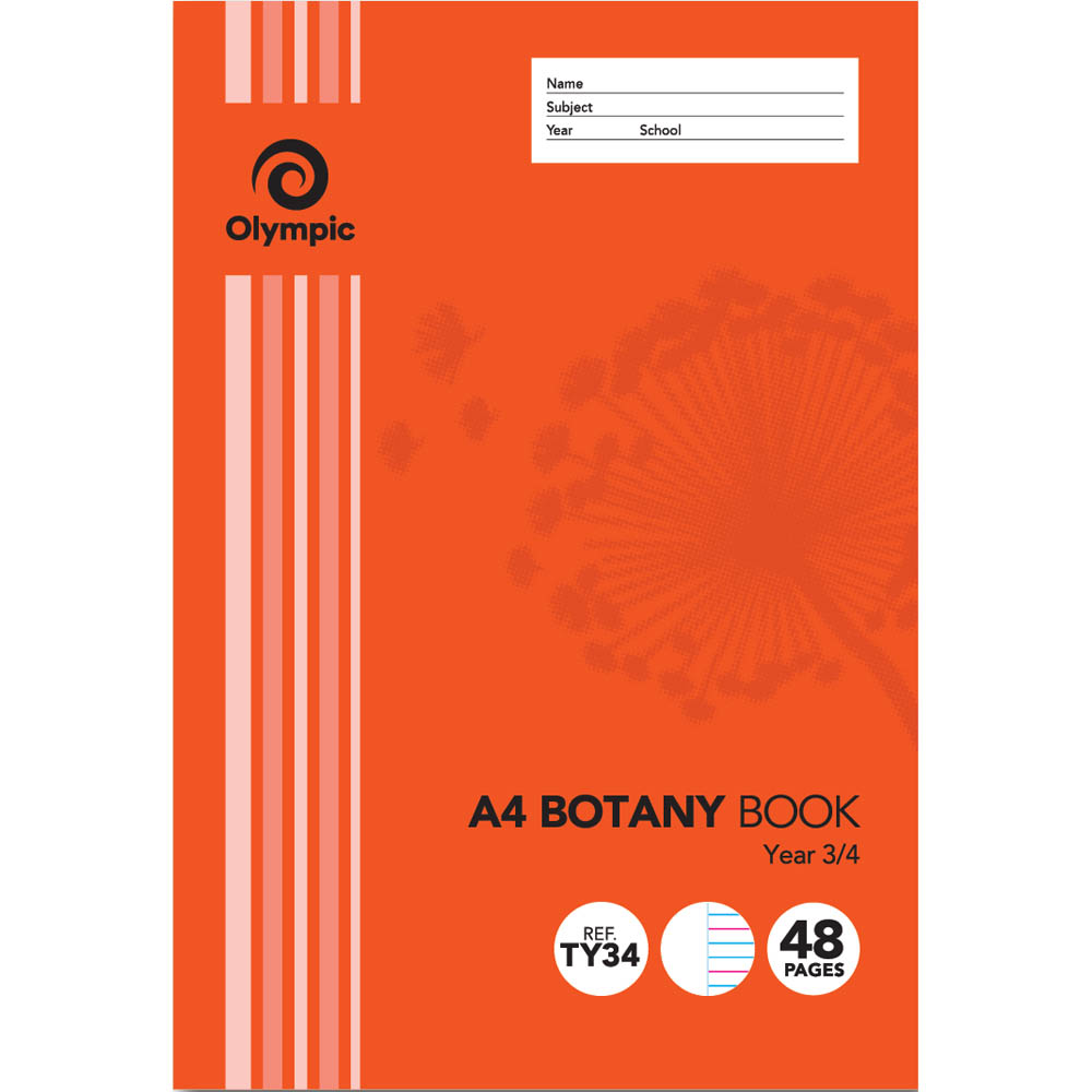 Image for OLYMPIC TY34I BOTANY BOOK QLD RULING YEAR 3/4 12MM 55GSM 48 PAGE A4 from Total Supplies Pty Ltd