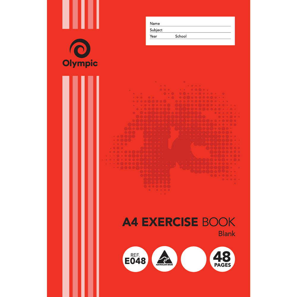 Image for OLYMPIC E048 EXERCISE BOOK UNRULED 55GSM 48 PAGE A4 from Margaret River Office Products Depot