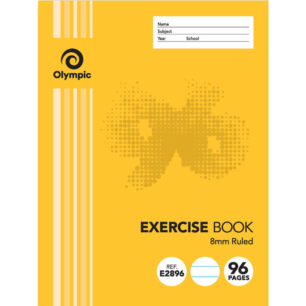 Image for OLYMPIC E2896 EXERCISE BOOK 8MM FEINT RULED 55GSM 96 PAGE 225 X 175MM from Office Products Depot