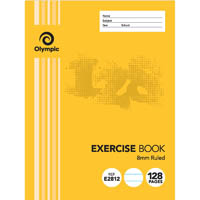 olympic e2812 exercise book 8mm feint ruled 55gsm 128 page 225 x 175mm
