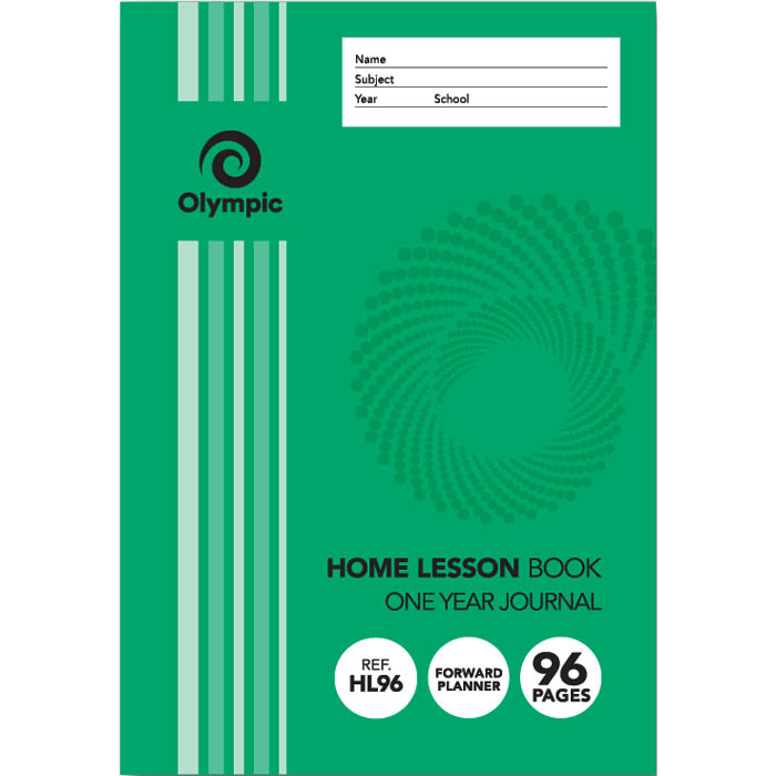 Image for OLYMPIC HL96 HOME LESSON BOOK ONE YEAR JOURNAL 55GSM 96 PAGE 205 X 142MM from Total Supplies Pty Ltd