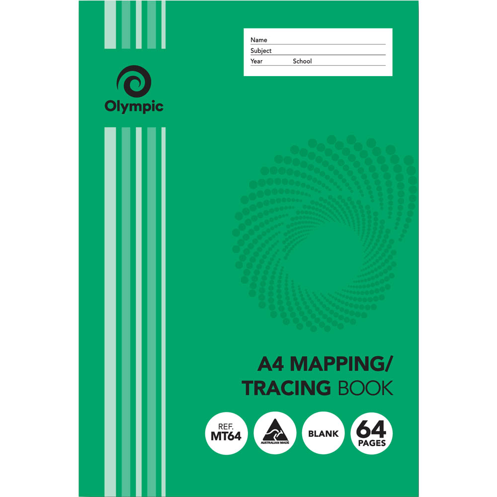 Image for OLYMPIC MT64 MAPPING/TRACING BOOK BLANK 55GSM 64 PAGE A4 from Office Products Depot Gold Coast