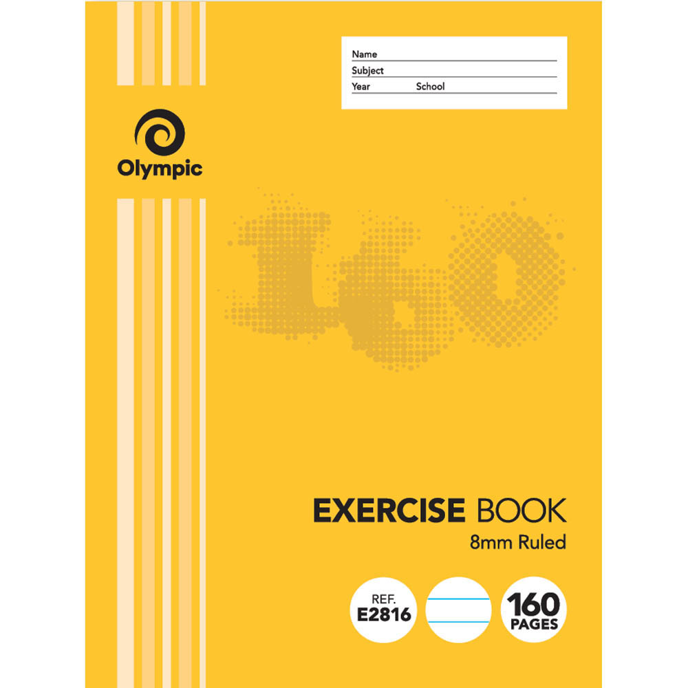 Image for OLYMPIC E2816 EXERCISE BOOK 8MM FEINT RULED 55GSM 160 PAGE 225 X 175MM from Office Products Depot
