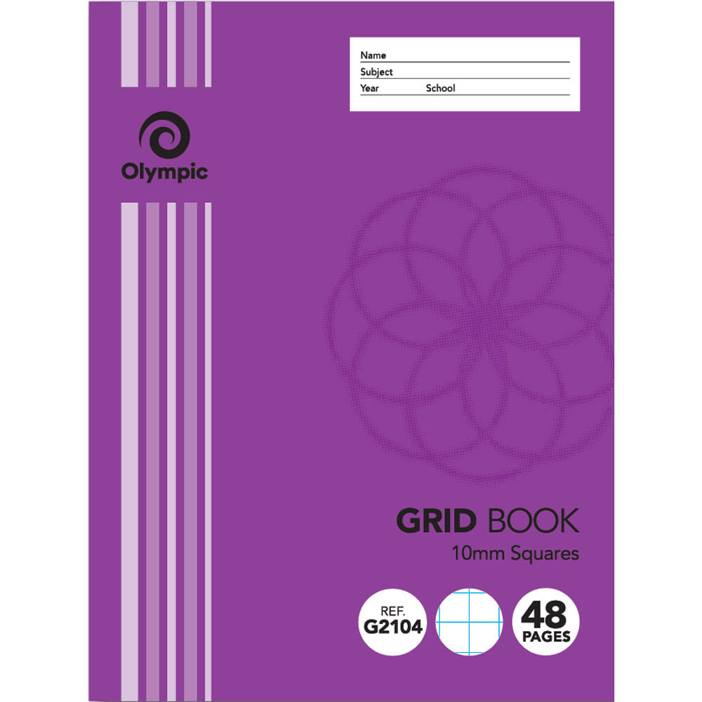 Image for OLYMPIC G2104 GRID BOOK 10MM GRID 55GSM 48 PAGE 225 X 175MM from Office Products Depot Gold Coast