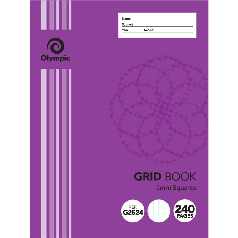 Image for OLYMPIC G2524 GRID BOOK 5MM SQUARES 240 PAGE 55GSM 225 X 175MM from Office Products Depot