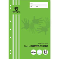 olympic db146 binder book 14mm dotted thirds 64 page 55gsm a4 pack 20
