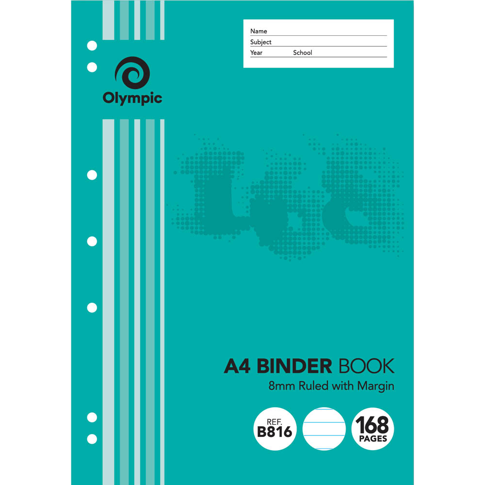 Image for OLYMPIC B816 BINDER BOOK 8MM RULED 168 PAGE 55GSM A4 from Total Supplies Pty Ltd