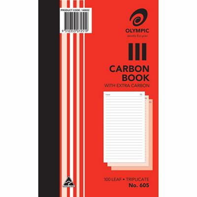 Image for OLYMPIC 603 CARBON BOOK TRIPLICATE FEINT RULED 100 LEAF A4 from MOE Office Products Depot Mackay & Whitsundays