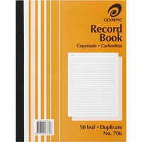 olympic 706 record book carbonless duplicate 50 leaf 250 x 200mm