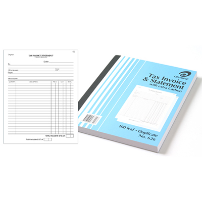 Image for OLYMPIC 626 INVOICE AND STATEMENT BOOK CARBON DUPLICATE 100 LEAF 250 X 200MM from OFFICEPLANET OFFICE PRODUCTS DEPOT