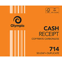 olympic 714 receipt book carbonless duplicate 50 leaf 125 x 100mm