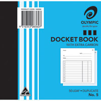 olympic no.5 docket book carbon duplicate 50 leaf 120 x 125mm