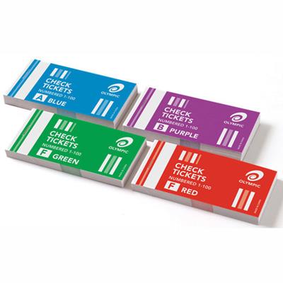 Image for OLYMPIC CHECK TICKET BOOKS 100 SETS PER BOOK from Ross Office Supplies Office Products Depot
