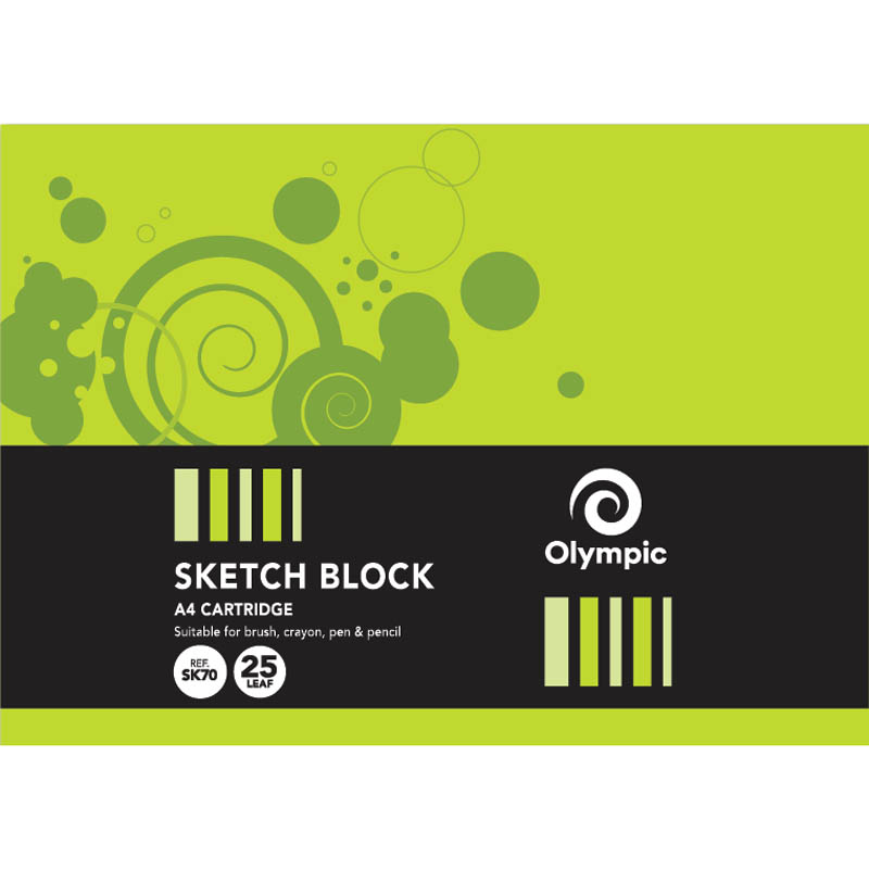 Image for OLYMPIC SK70 SKETCH BOOK TOP OPEN 110GSM 25 LEAF A4 from Total Supplies Pty Ltd