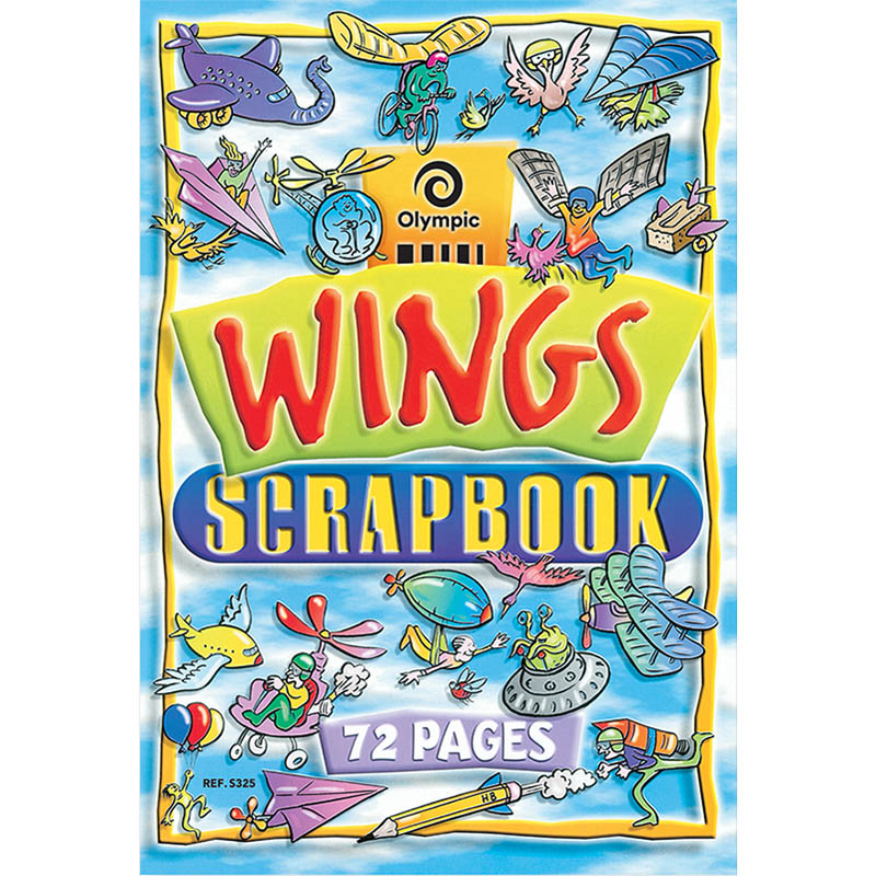 Image for OLYMPIC S325 SCRAPBOOK WINGS BLANK 67GSM 72 PAGE 335 X 240MM from Barkers Rubber Stamps & Office Products Depot
