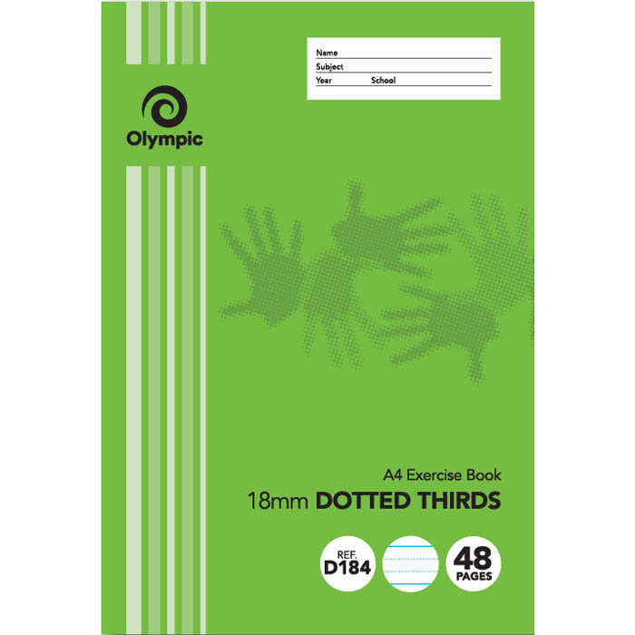 Image for OLYMPIC D184I EXERCISE BOOK 18MM DOTTED THIRDS 55GSM 48 PAGE A4 from Margaret River Office Products Depot
