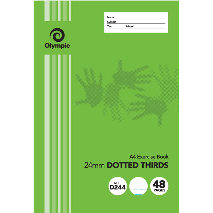 Image for OLYMPIC D244I EXERCISE BOOK 24MM DOTTED THIRDS 55GSM 48 PAGE A4 from Ross Office Supplies Office Products Depot