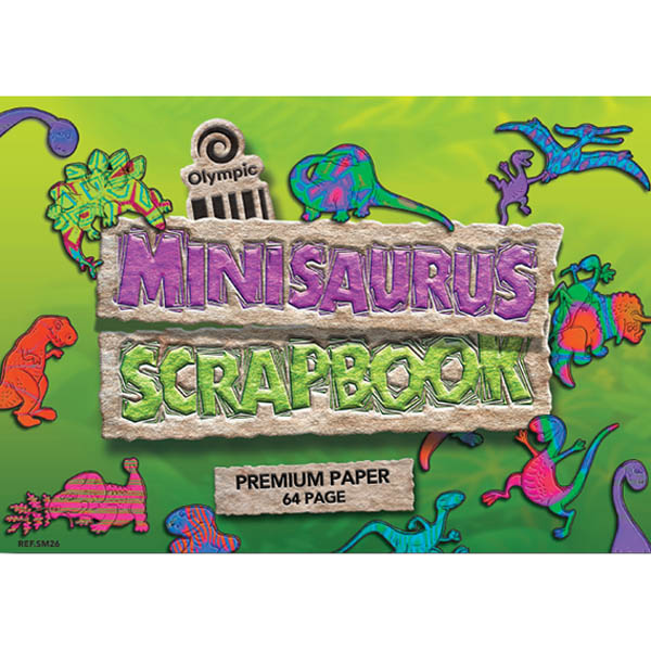 Image for OLYMPIC SM26 SCRAPBOOK MINISAURUS BLANK 90GSM 64 PAGE 168 X 240MM from Barkers Rubber Stamps & Office Products Depot