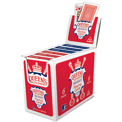Image for QUEENS SLIPPER PLAYING CARDS 52S SINGLES PACK BOX 12 from Ross Office Supplies Office Products Depot