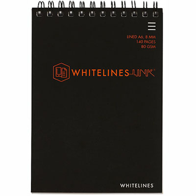 Image for WHITELINES SPIRAL NOTEPAD 8MM RULED 80GSM 140 PAGE A6 from Office Products Depot Gold Coast