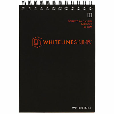 Image for WHITELINES SPIRAL NOTEPAD 5MM GRID 80GSM 140 PAGE A6 from Total Supplies Pty Ltd