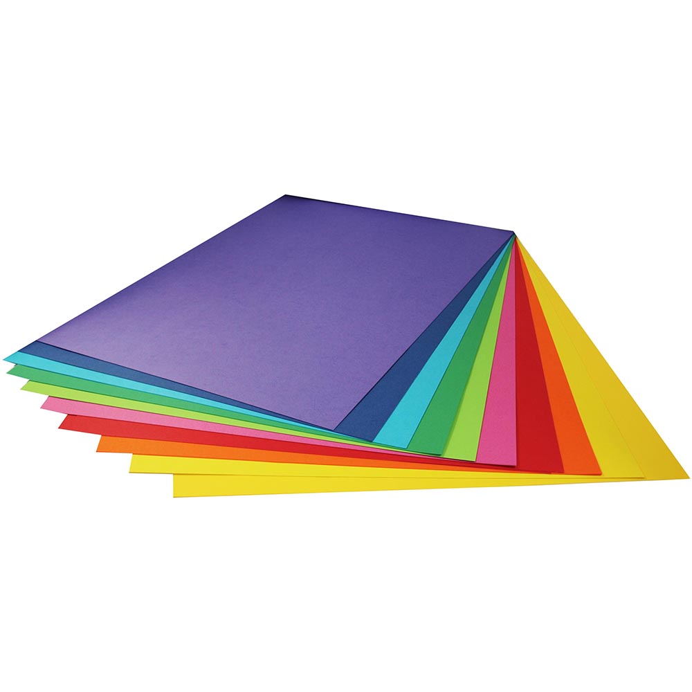 Image for RAINBOW SPECTRUM BOARD 220GSM 510 X 640MM ASSORTED PACK 100 from Ross Office Supplies Office Products Depot