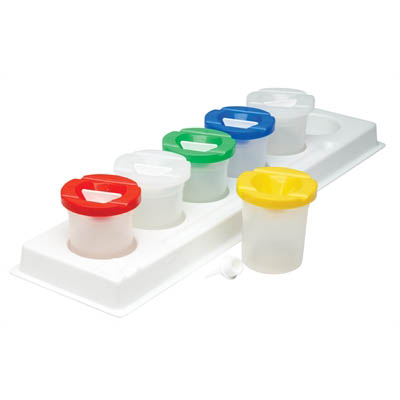 Image for EDUCATIONAL COLOURS SAFETY PAINT POT AND STAND SET PLASTIC ASSORTED from Albany Office Products Depot
