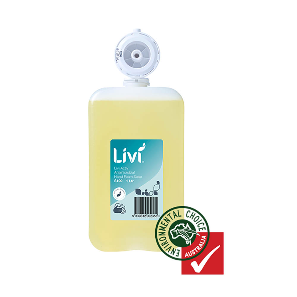 Image for LIVI ACTIV ANTIMICROBIAL FOAMING HAND SOAP CARTRIDGE 1 LITRE from MOE Office Products Depot Mackay & Whitsundays