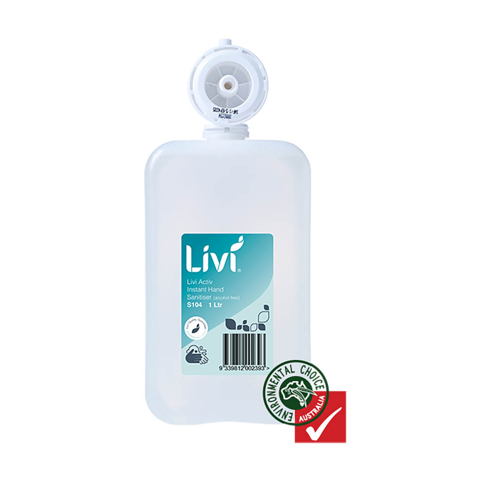 Image for LIVI ACTIV INSTANT HAND SANITISER ALCOHOL FREE 1L CARTON 6 from Total Supplies Pty Ltd