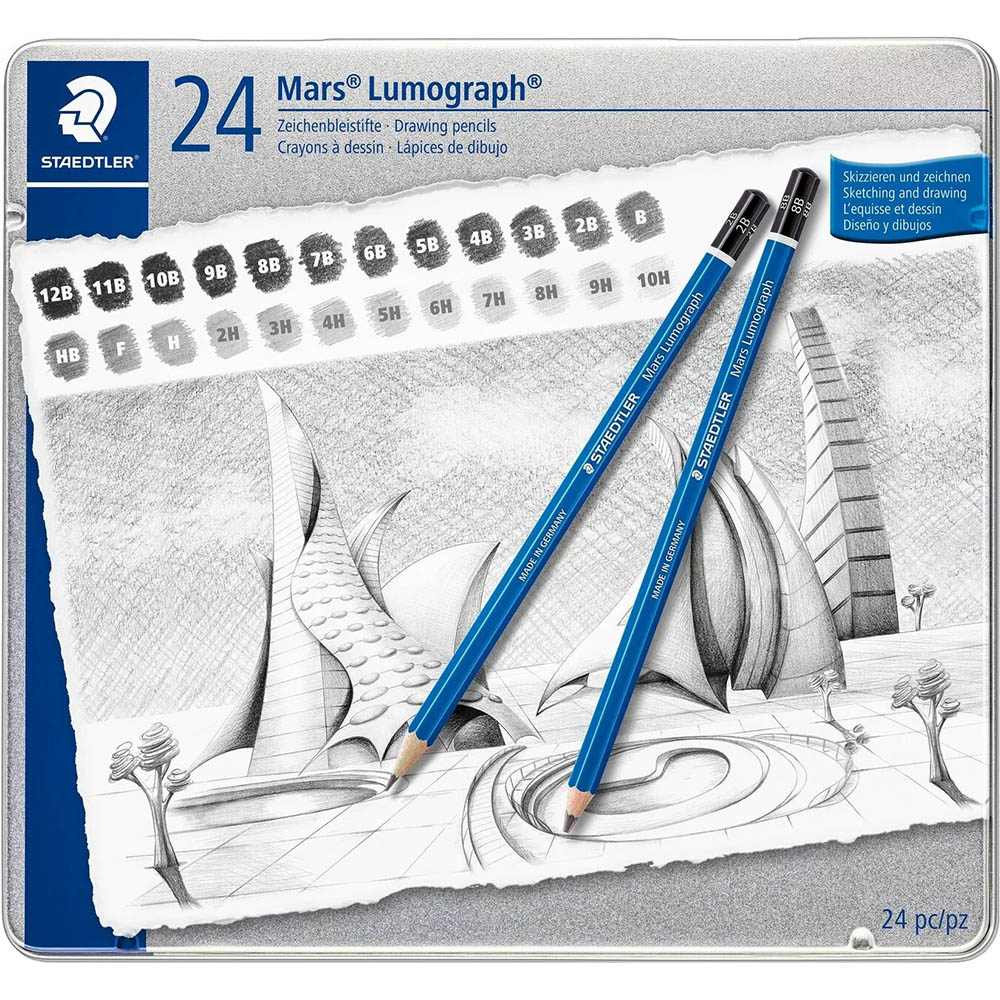Image for STAEDTLER 100 MARS LUMOGRAPH SKETCHING PENCIL PACK 24 from Total Supplies Pty Ltd