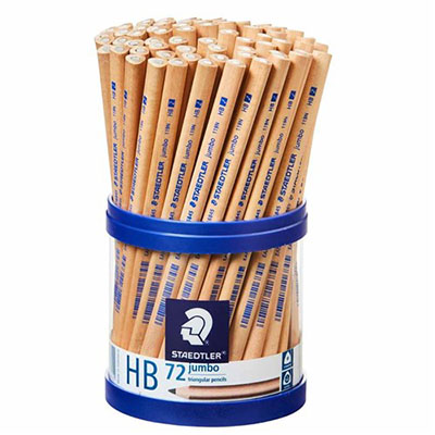 Image for STAEDTLER 119 NATURAL JUMBO TRIANGULAR PENCILS HB TUB 72 from Total Supplies Pty Ltd