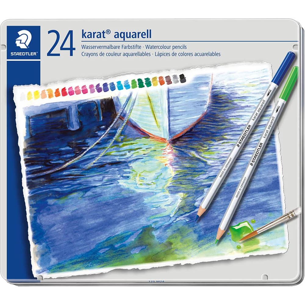 Image for STAEDTLER 125 KARAT AQUARELL WATERCOLOUR PENCILS ASSORTED PACK 24 from Total Supplies Pty Ltd