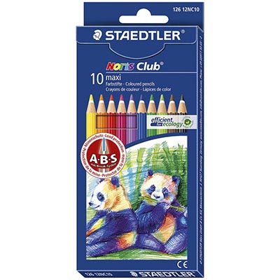 Image for STAEDTLER 126 NORIS CLUB MAXI LEARNER COLOURED PENCILS ASSORTED PACK 10 from Albany Office Products Depot