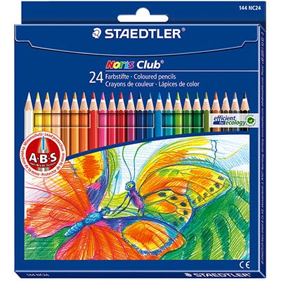 Image for STAEDTLER 144 NORIS CLUB AQUARELL WATERCOLOUR PENCILS ASSORTED BOX 24 from Margaret River Office Products Depot