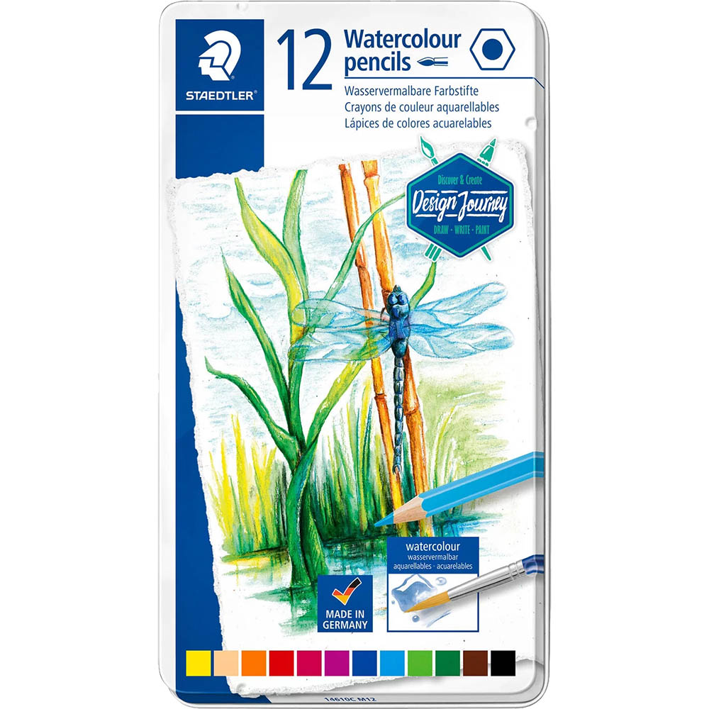 Image for STAEDTLER 146-10 WATERCOLOUR PENCILS ASSORTED PACK 12 from MOE Office Products Depot Mackay & Whitsundays