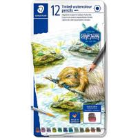 staedtler 146-10 design journey tinted watercolour pencils assorted pack 12