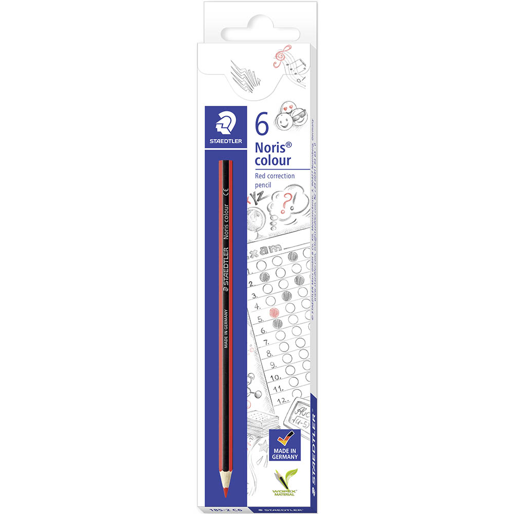 Image for STAEDTLER 185 NORIS COLOUR CHECKING PENCIL RED BOX 6 from Office Products Depot Gold Coast