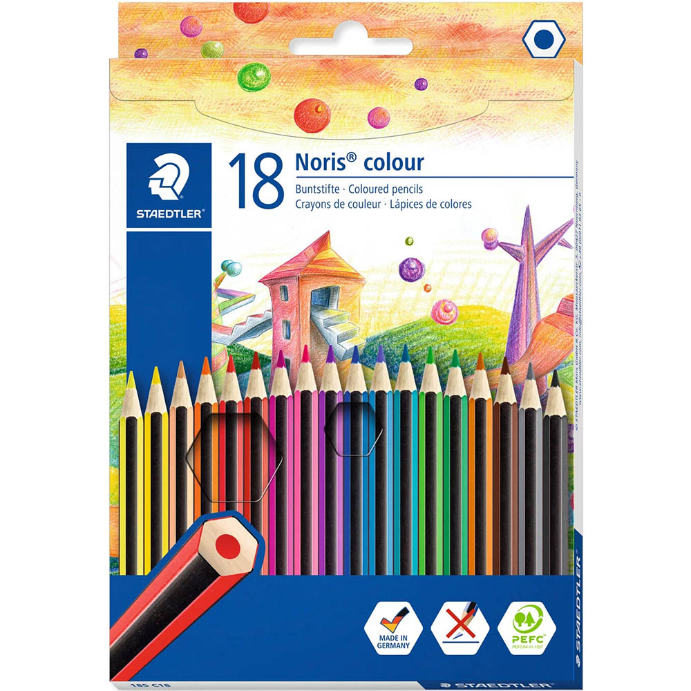 Image for STAEDTLER 185 NORIS COLOUR PENCILS ASSORTED PACK 18 from MOE Office Products Depot Mackay & Whitsundays