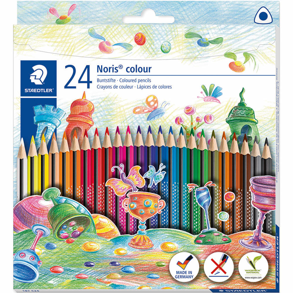 Image for STAEDTLER 187 NORIS COLOUR TRIANGULAR COLOURING PENCILS ASSORTED BOX 24 from Office Products Depot