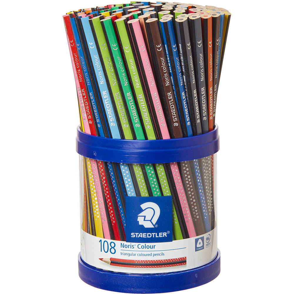 Image for STAEDTLER 187 NORIS CLUB TRIANGULAR COLOURED PENCILS ASSORTED TUB 108 from MOE Office Products Depot Mackay & Whitsundays